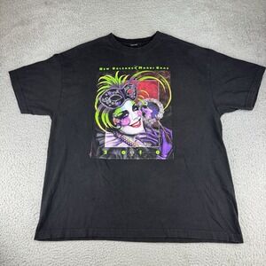 2010 New Orleans - Mardi Gras XL T-Shirt Black Single Stitch Graphic Tee Extra L